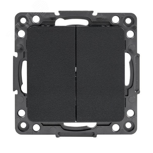 Стокгольм Механизм Выключателя 2-кл. проходного 10А в/к черный