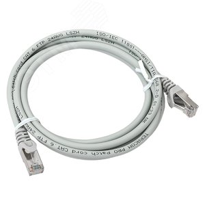 Патч-корд TERACOM PRO Cat.6 экранированный FTP оболочка LSZH серый (2.0м)