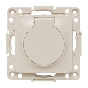 Стокгольм Механизм Розетки 1-местной с/з 16А белыйс крышкой и защ. штор. IP44