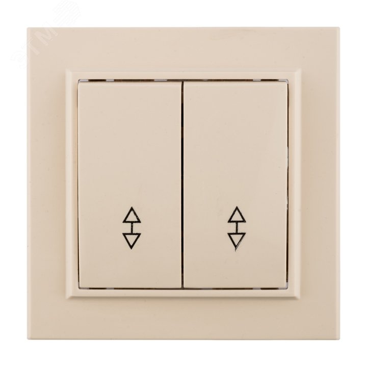 Выключатель двухклавишный СП проходной 10А бежевый Минск