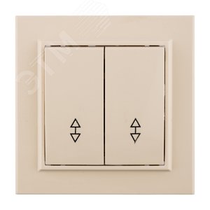 Выключатель двухклавишный СП проходной 10А бежевый Минск