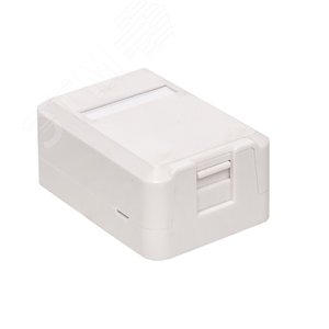 Корпус настенной розетки TERACOM PRO на 1 модуль Keystone со шторкой и маркером белый