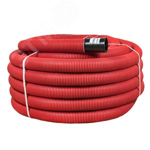 Труба гофрированная двустенная ПНД d 75 с зондом (50 м) красная PROxima