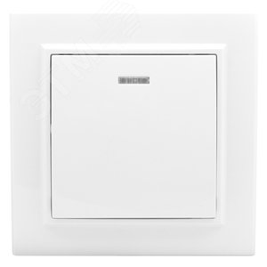 Выключатель Минск 1-клавишный СП с индикатором 10А белый