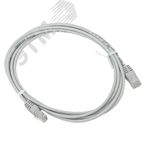 Патч-корд TERACOM Cat.5E (1Гбит/с) неэкранированный UTP оболочка PVC серый (2м)
