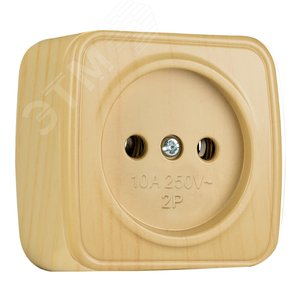 Розетка 1-местная ОП Минск 10А без заземления светлое дерево