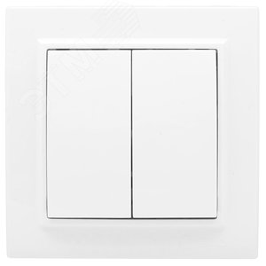 Выключатель Минск 2-клавишный СП 10А белый