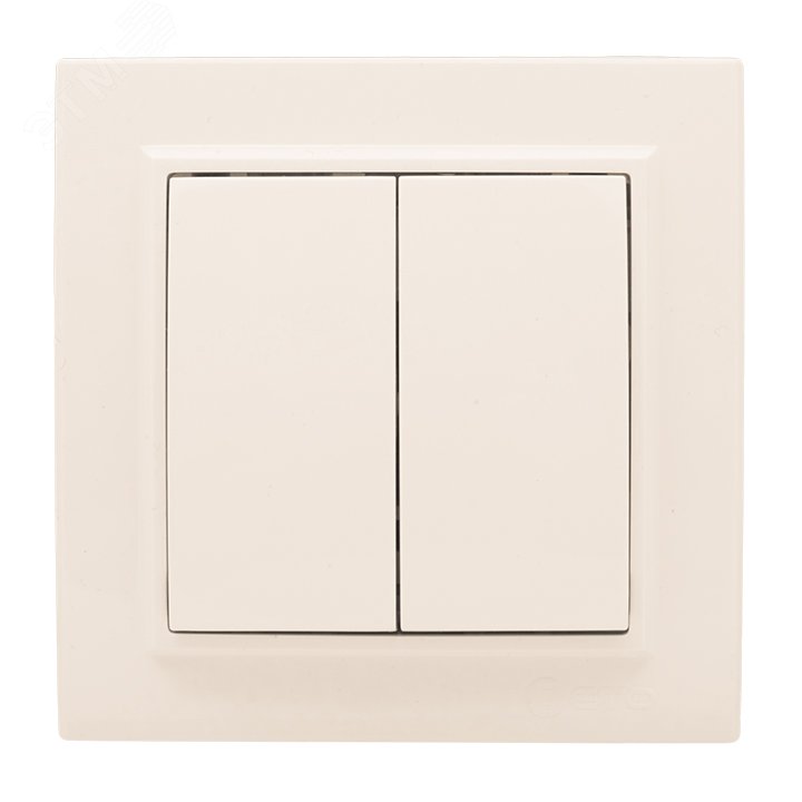 Выключатель двухклавишный СП 10А бежевый Минск