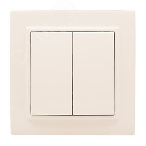 Выключатель двухклавишный СП 10А бежевый Минск