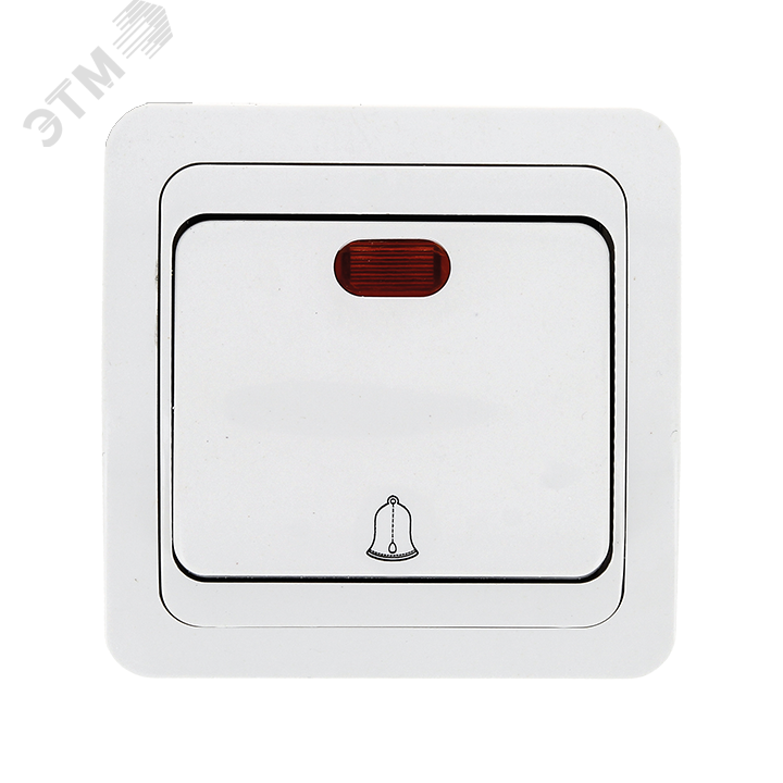 Лондон Кнопка звонка с индикатором 10А белая