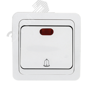 Лондон Кнопка звонка с индикатором 10А белая