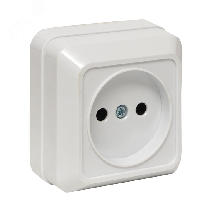 Рим Розетка 10А без заземления белая