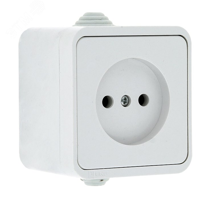 Прага Розетка 10А без заземления IP44 белая
