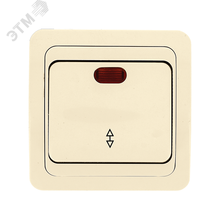 Лондон Выключатель проходной одноклавишный с индикатором 10А бежевый