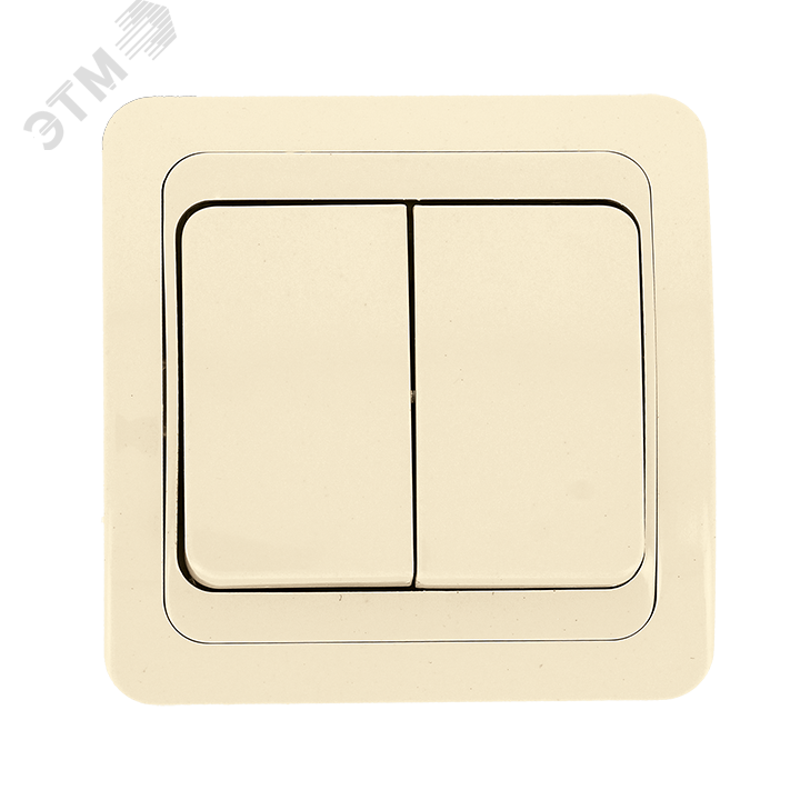 Лондон Выключатель двухклавишный 10А бежевый