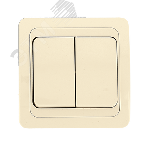 Лондон Выключатель двухклавишный 10А бежевый