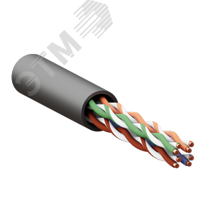 Кабель витая пара TERACOM PRO Cat.5E U/UTP 4 пары solid внешний 24AWG оболочка LDPE цвет черный (упак. 305м)