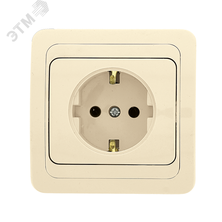 Лондон Розетка с заземлением 16А бежевая