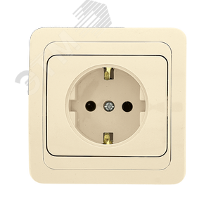 Лондон Розетка с заземлением 16А бежевая