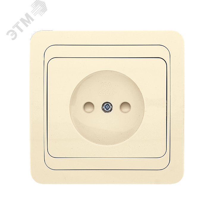 Розетка Лондон 1-местная без заземления 10А бежевая с защитными шторками
