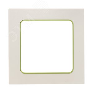 Стокгольм Рамка 1-местная белая с линией цвета зеленый