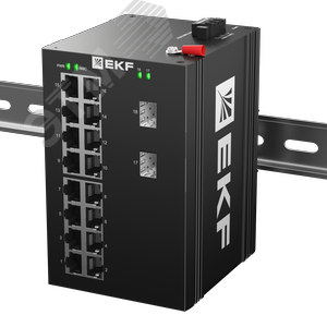 Коммутатор промышленный неуправляемый U-2GX/SFP-16GT, 2 порта 1000Base-X SFP, 16 портов 10/100/1000Base-T(X) RJ45, монтаж на динрейку TSX EKF