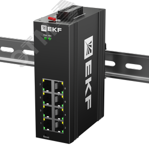 Коммутатор промышленный управляемый уровня L2 ML2-8GT, 8 портов 10/100/1000Base-T(X) RJ45, монтаж на динрейку TSX EKF