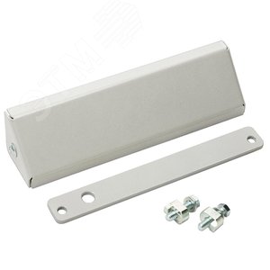 Комплект монтажа для крепления замка AL-150 на L-образном уголке с декоративным кожухом и планкой М150, цвет серый