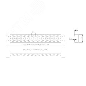 Профиль монтажный 23х48 для шкафов EMS ширина/глубина 400 мм
