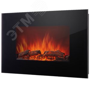 Электрокамин настенный 2 кВт плоская панель цвет черный