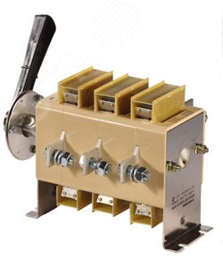 ВР32-37 В 71250-32 УХЛ3, 400А, съёмная боковая смещённая рукоятка, 3-х полюсный на два направления, с дугогасительными камерами, IP32, выключатель-раз