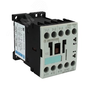Контактор электромагнитный 3RT1017-1AP01, 3-пол., 12A, AC-3, 5,5кВт/400V, 1НO, 230V AC, 50Гц, типоразмер S00, винтовые клеммы, IP20