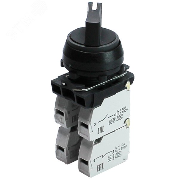 Переключатель управления ПЕ-012 исп.2м, 3з+1р, 10А, 660В, рукоятка на 2 положения -45° +45°, IP40, (ЭТ)