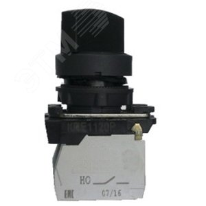 Переключатель КПЕ 1120 -Р УХЛ3, чёрный, 2но+0нз, ручка с фиксацией на 2 положения, IP40