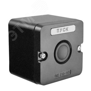 Пост управления ПКЕ 212-1 У3, 10А, 660В, 1 элемент, чёрный цилиндр, накладной, IP40