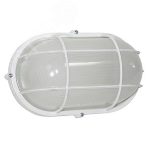 Светильник НПП-03-100-018 IP65 Банник 1202 Овал большой матовый/корпус с решеткой белый