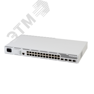 Коммутатор управляемый L2 PoE+ 24 порта 10/100/1000 Мб/с, 4хSFP, SFP+, 220В AC