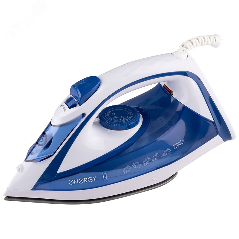 Утюг EN-353 на 2200 Вт, подошва - тефлоновая, цвет голубой