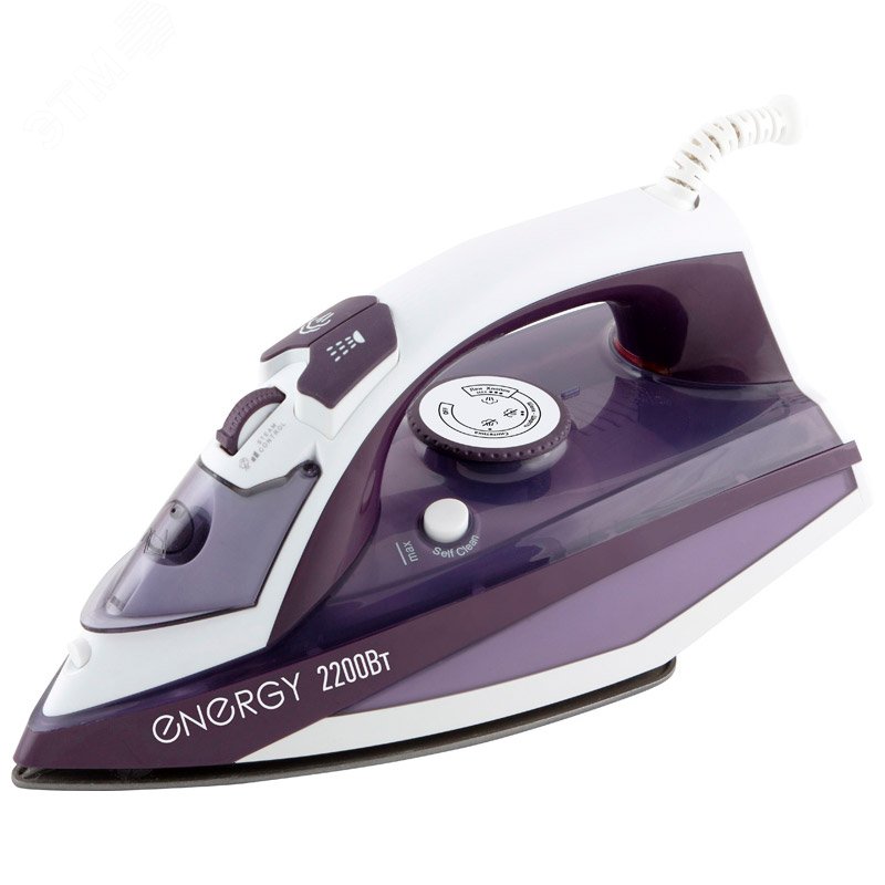 Утюг EN-344 на 2200 Вт, подошва - тефлоновая, цвет фиолетовый