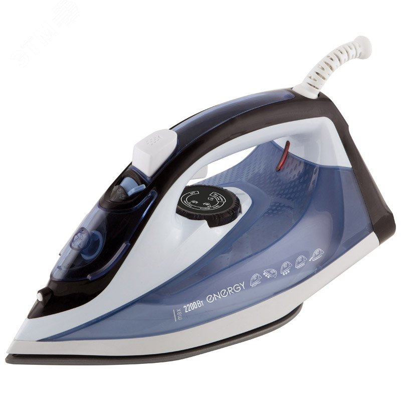 Утюг EN-345 на 2200 Вт, подошва - керамическая, цвет синий