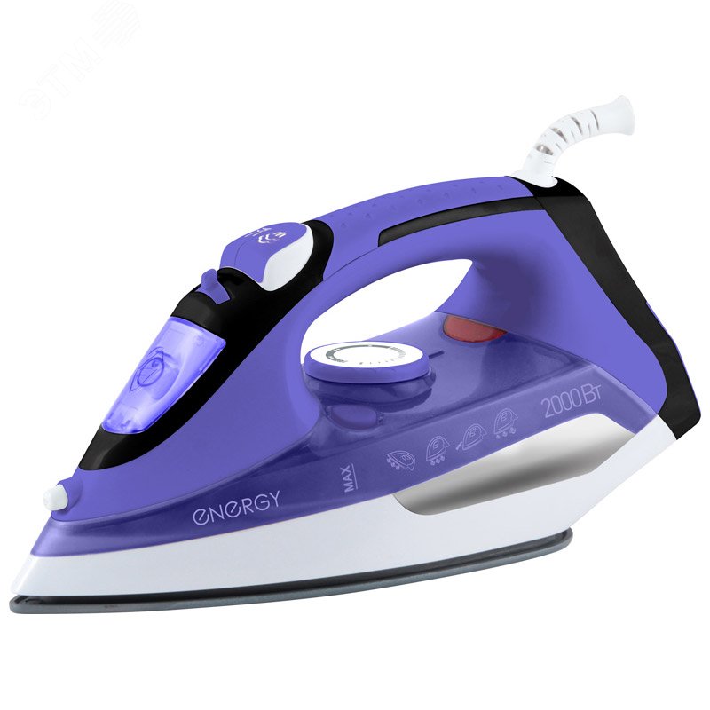 Утюг EN-314 на 2000 Вт, подошва - керамическая, цвет фиолетовый