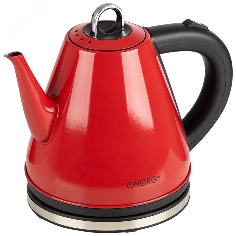 Чайник стальной E-263 на 1.2 л, основание - диск, цвет красный