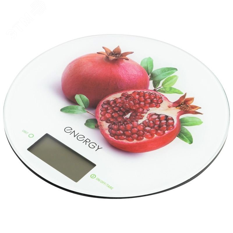 Весы кухонные электронные круглые EN-403, рисунок ''Гранат''