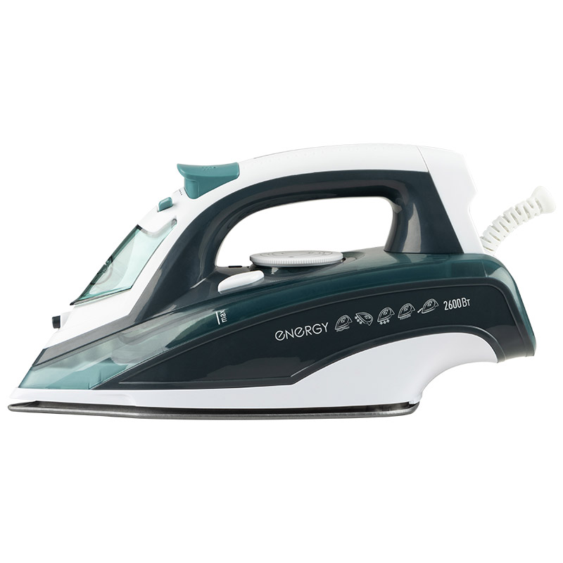Утюг EN-347 на 2600 Вт, подошва - тефлоновая, цвет бело-серый