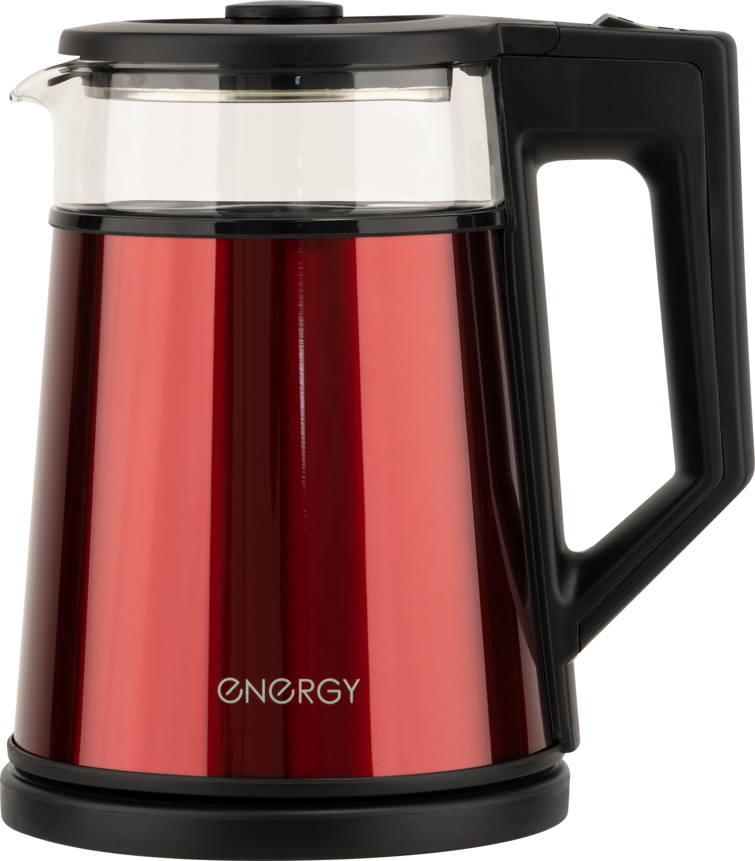 Чайник электрический E-200 на 1,2 л, цвет красный, двойной корпус