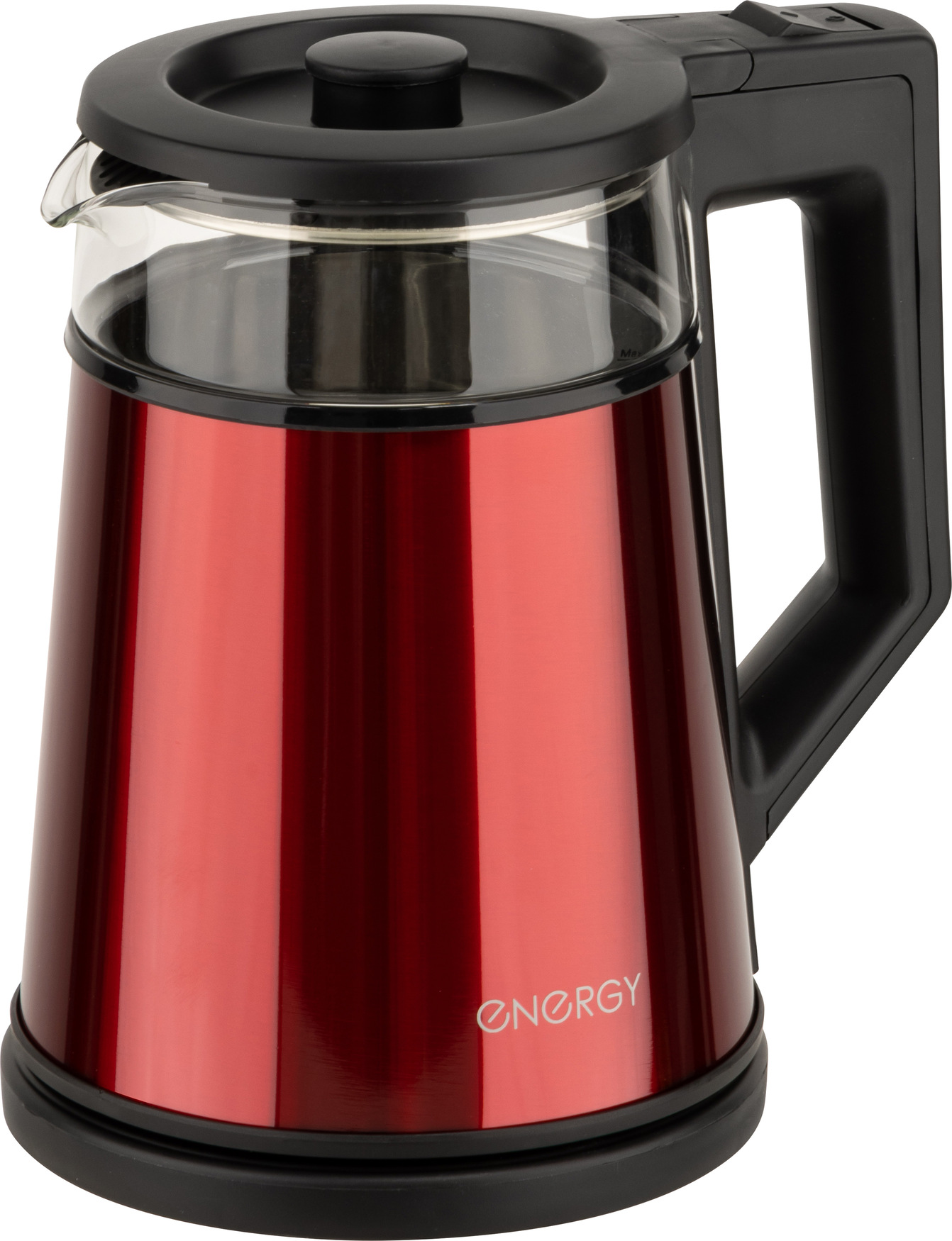Чайник электрический E-200 на 1,2 л, цвет красный, двойной корпус