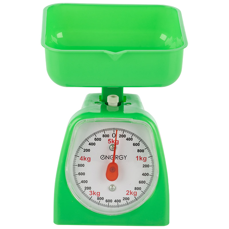 Весы кухонные механические квадратные EN-406МК, от 0 до 5 кг, цвет зеленый