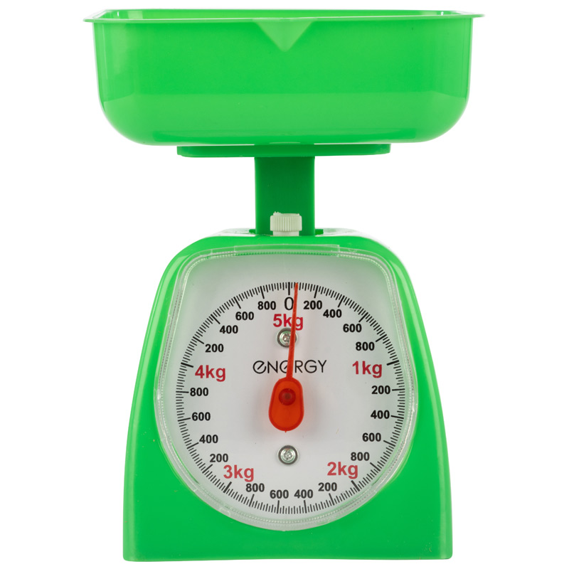 Весы кухонные механические квадратные EN-406МК, от 0 до 5 кг, цвет зеленый