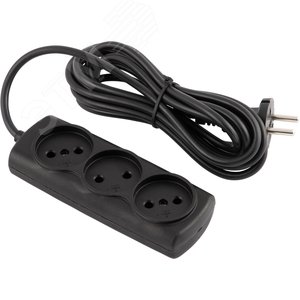 Удлинитель 'Эконом' 5м/3роз. (ШВВП 2х0,75) черный