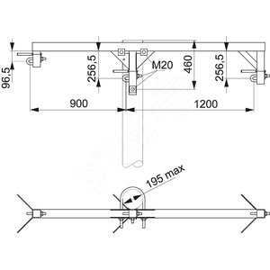 Траверса одноцепная промежуточная 20 кВ, A=900, B=1200